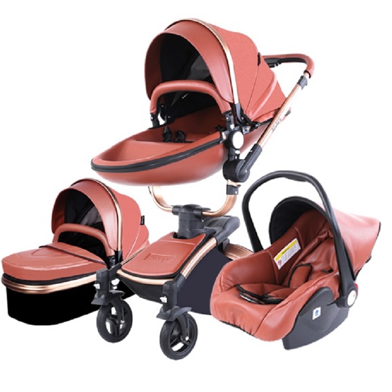 Leather pushchair clearance stroller